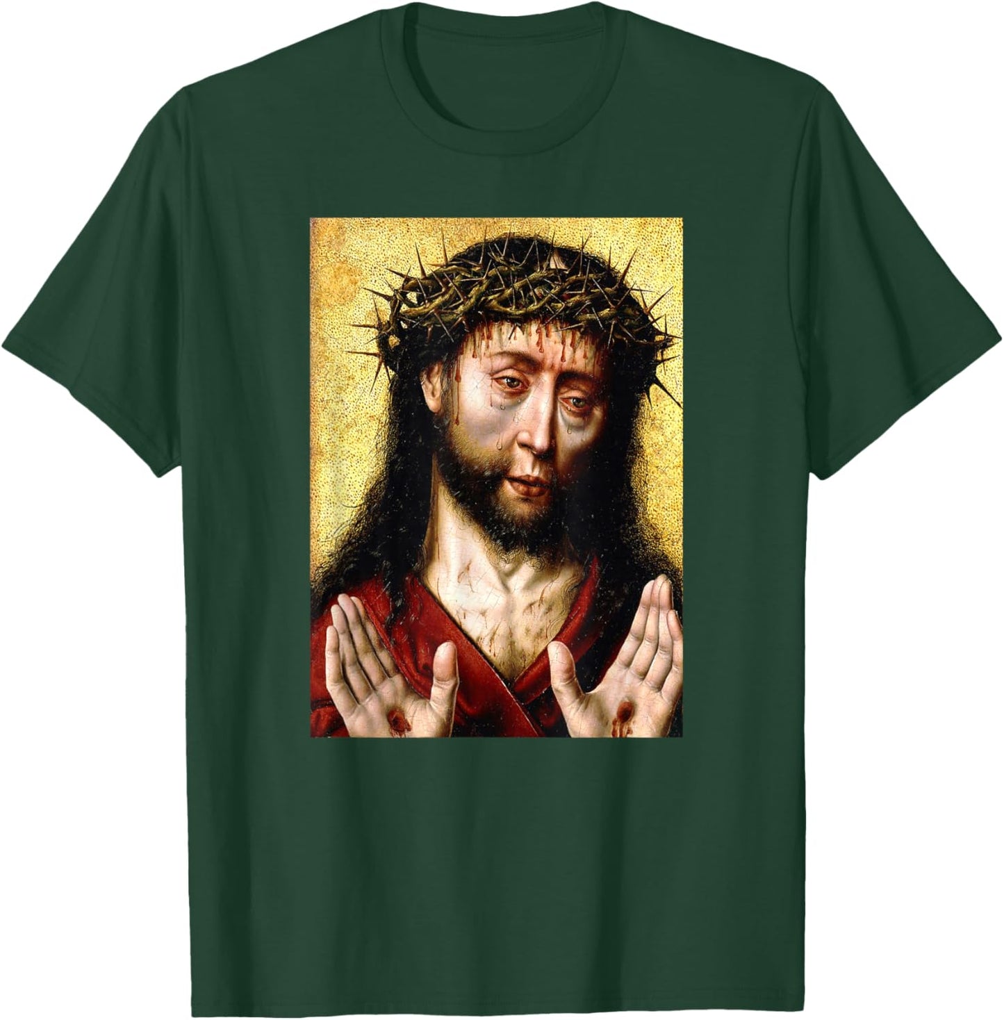 Jesus Christ Man of Sorrows Aelbert Bouts Painting 1500 T-Shirt - T-Shirt | Forest