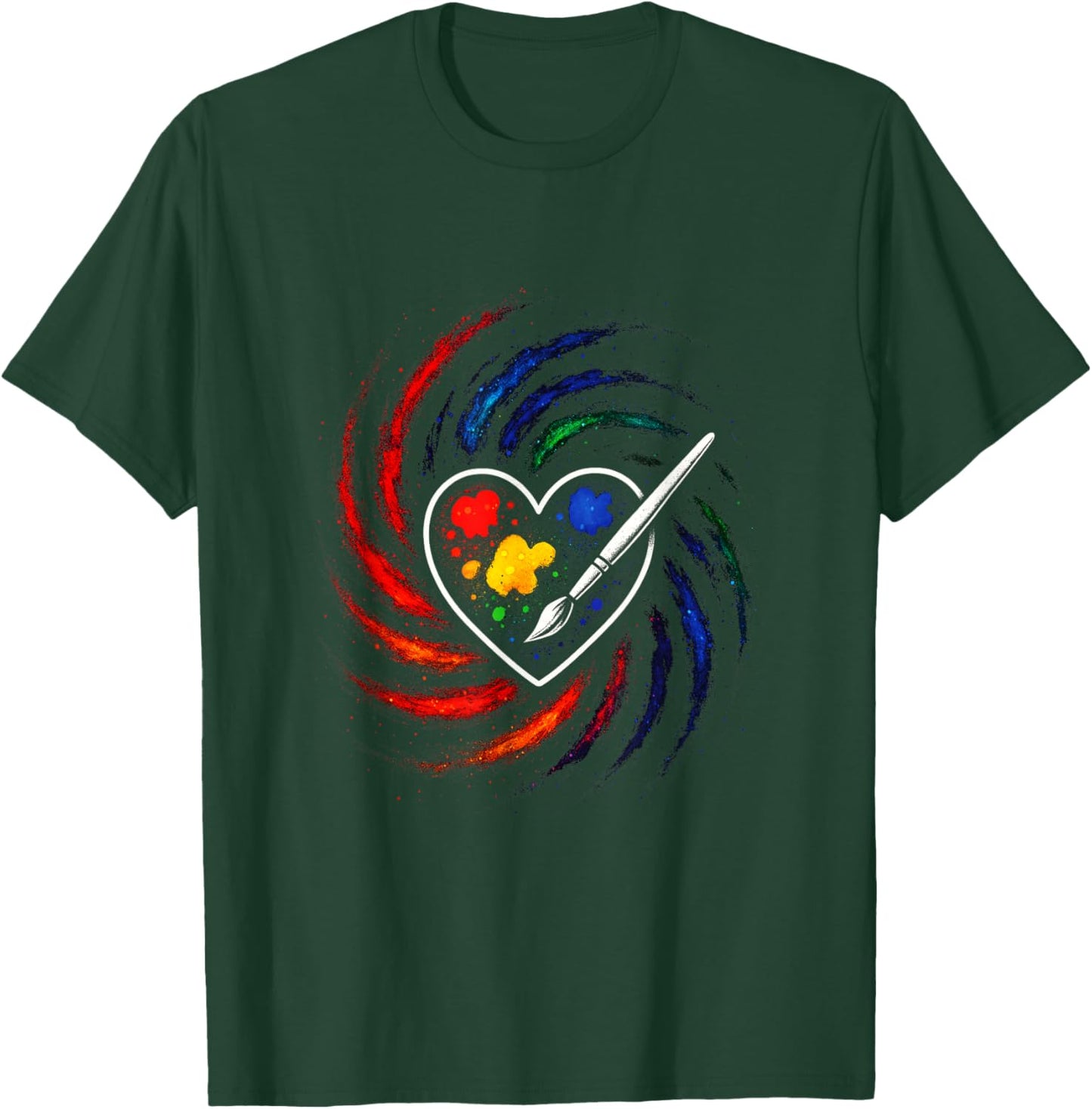 Heart Palette - Funny Painter Art Painting T-Shirt - T-Shirt | Forest