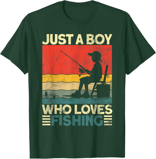Funny Vintage Fishing Jokes Boys Fisherman Bass Fish T-Shirt - T-Shirt | Forest