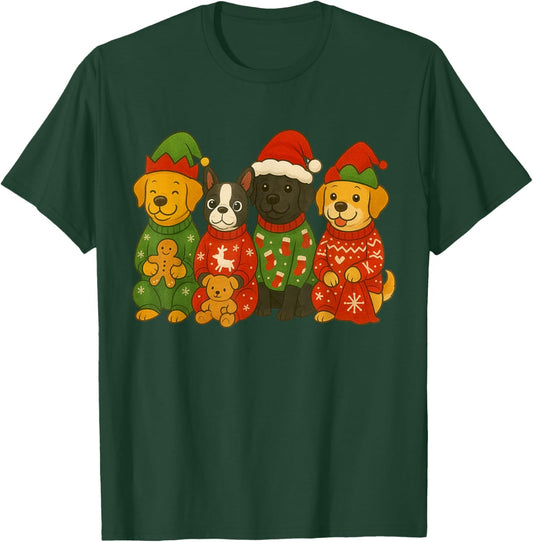 Christmas Dog Matching Family Xmas Pajama Men Women Kids T-Shirt - T-Shirt | Forest