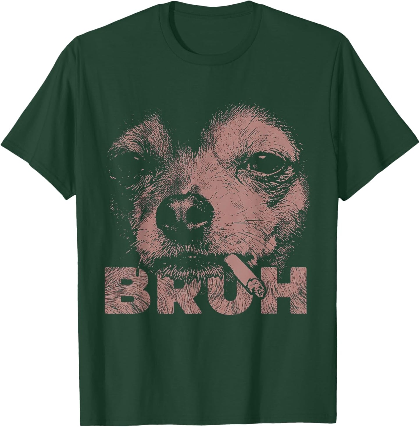 Funny Bruh Dog Smoking Chihuahua Smoking Wearing Sunglasses T-Shirt - T-Shirt | Forest
