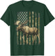 Moose USA Flag Alaska Wildlife T-Shirt - T-Shirt | Forest