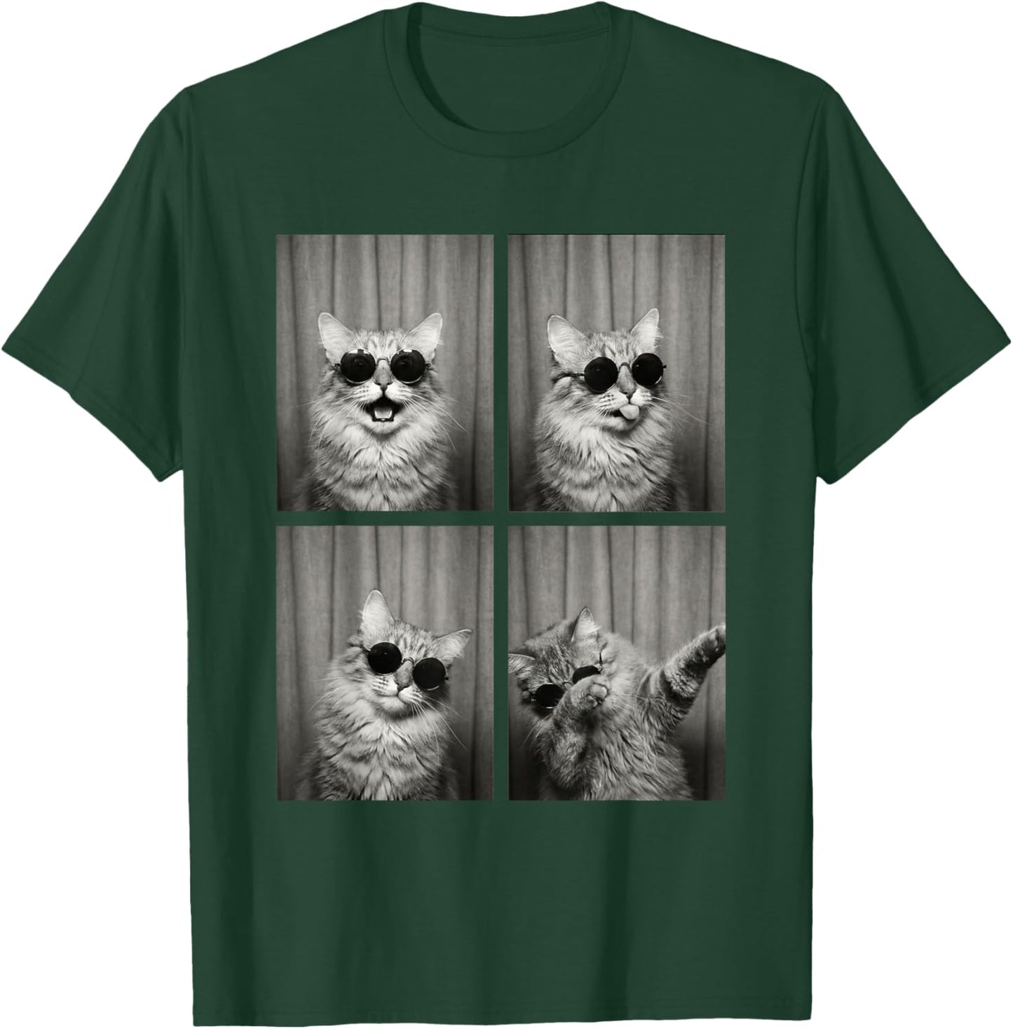 Cat PhotoBooth Sunglasses Funny Dab Cats Lover T-Shirt - T-Shirt | Forest