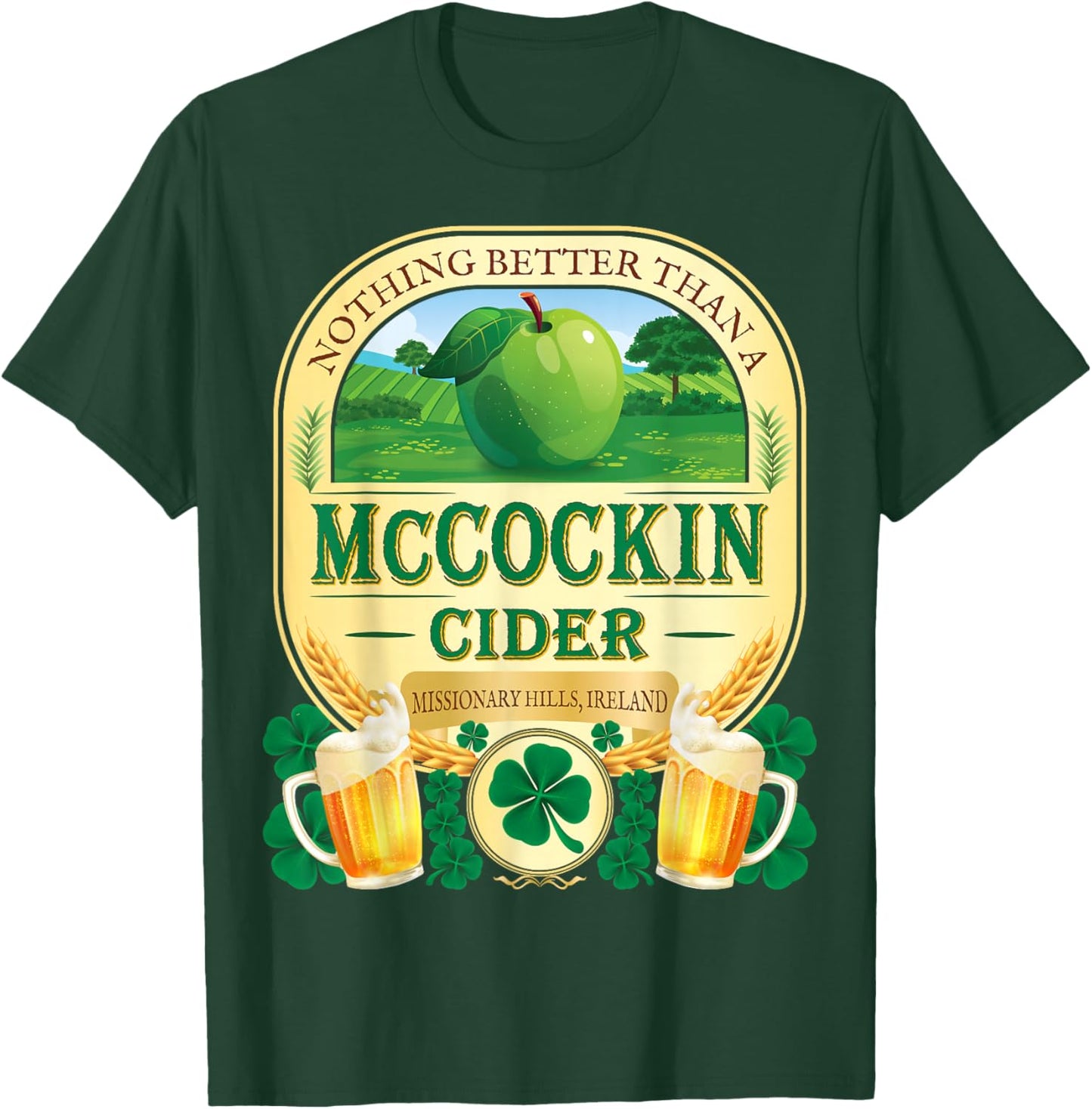 McCockin Cider McCain Funny St Patrick’s Day Adult Humor T-Shirt - T-Shirt | Forest