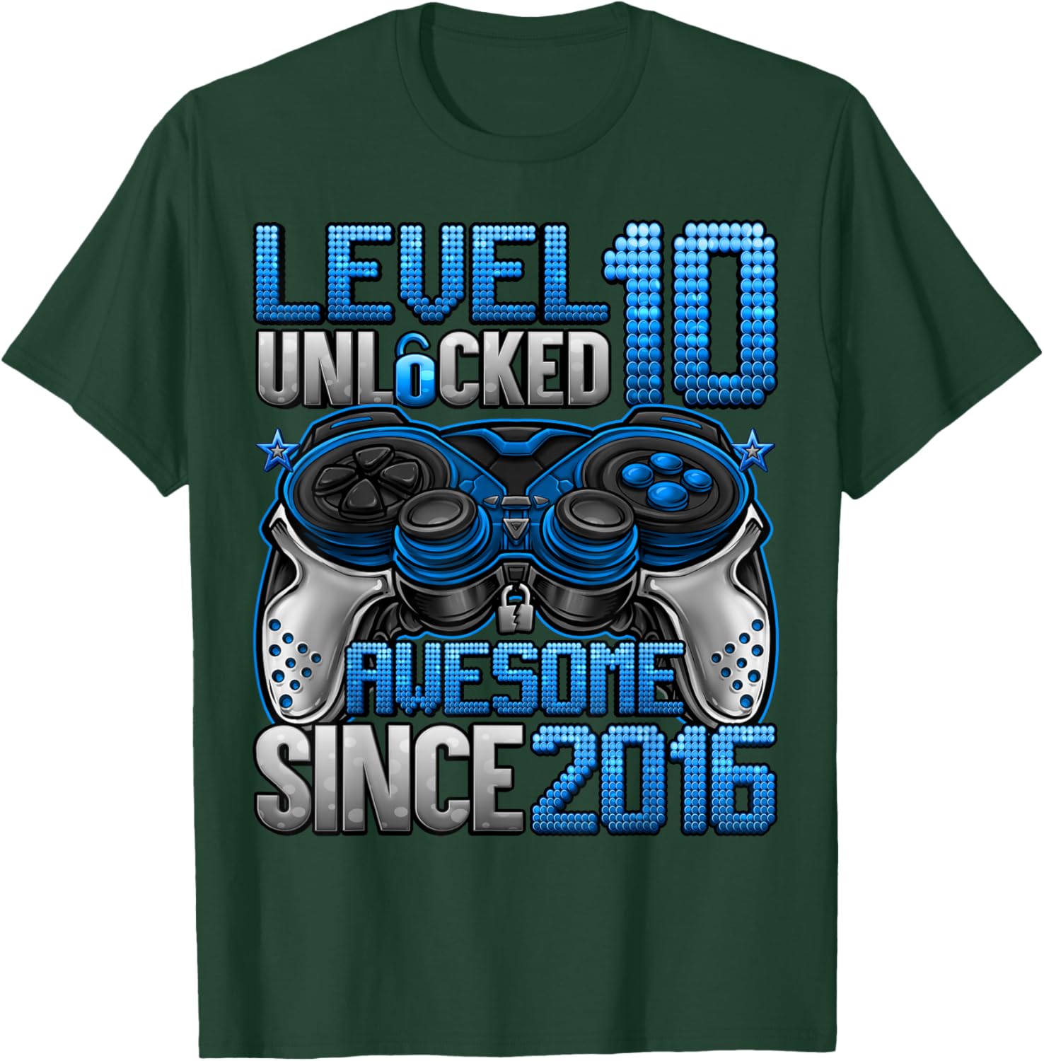 Level 10 Unlocked 10 Year Old Gifts Boys 10th Birthday Boy T-Shirt - T-Shirt | Forest