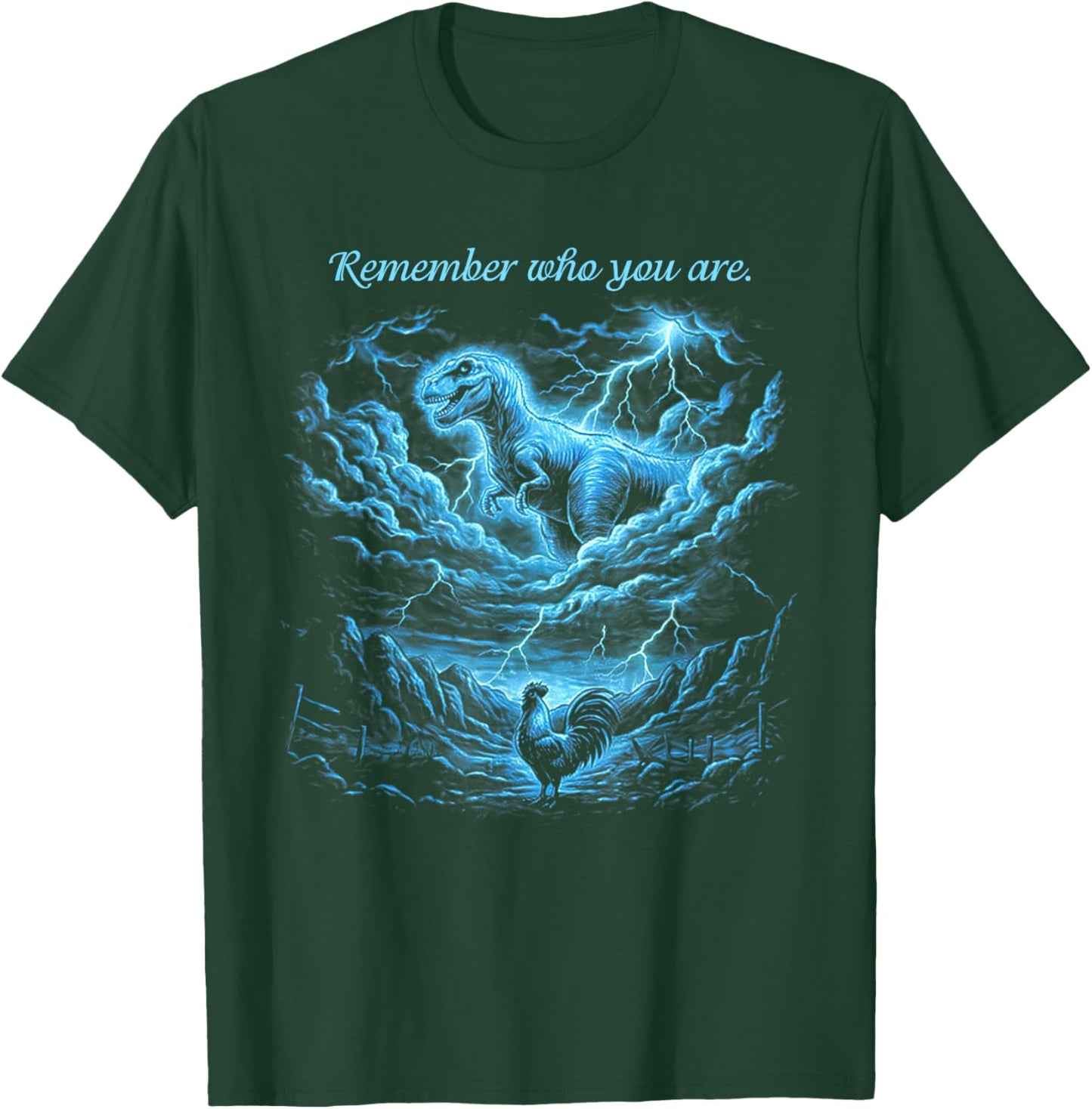 Vintage Remember Who You are Funny Dinosaur Chicken T-Shirt - T-Shirt | Forest