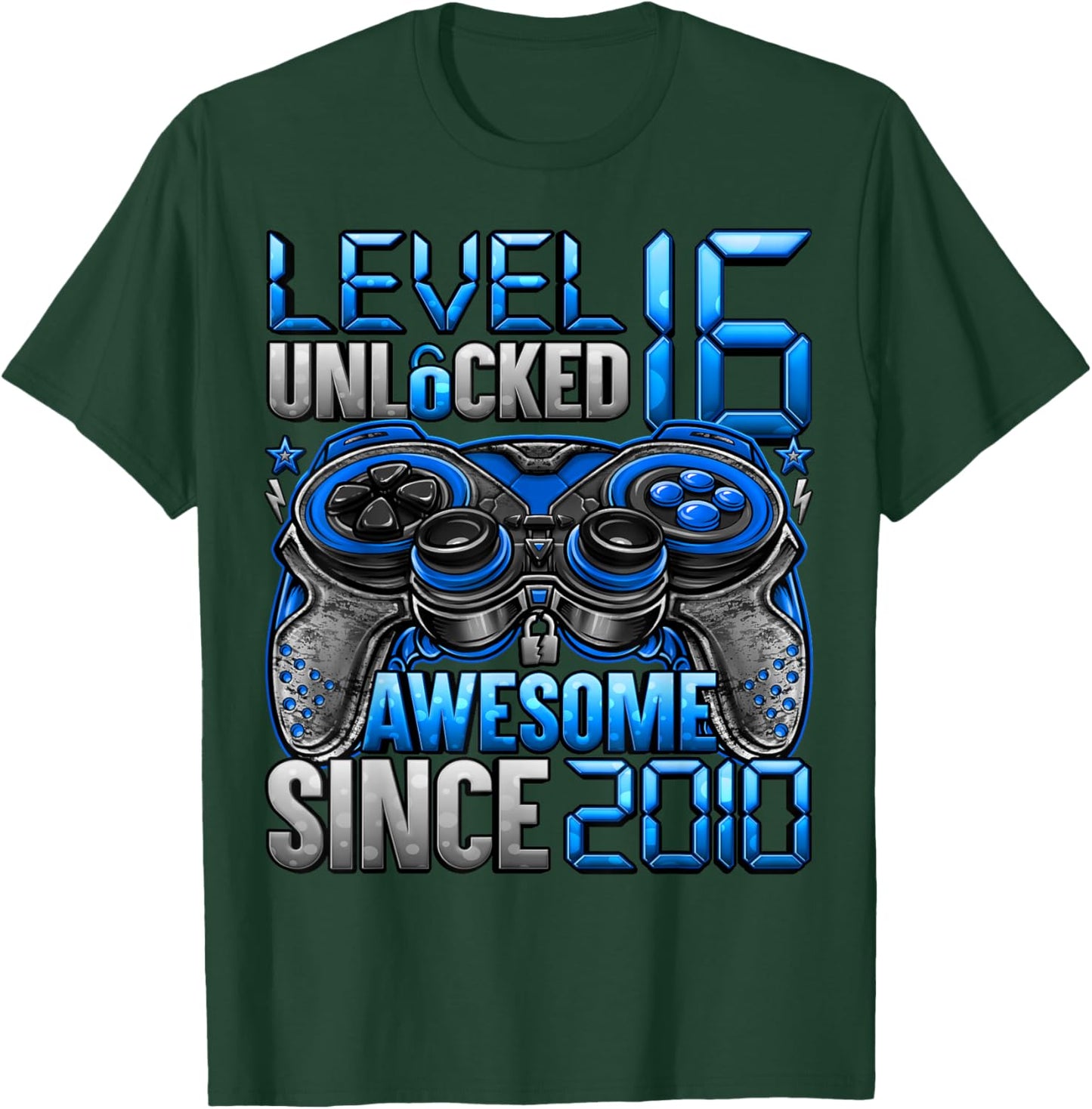 Level 16 Unlocked 16 Year Old Gifts Boys 16th Birthday Boy T-Shirt - T-Shirt | Forest