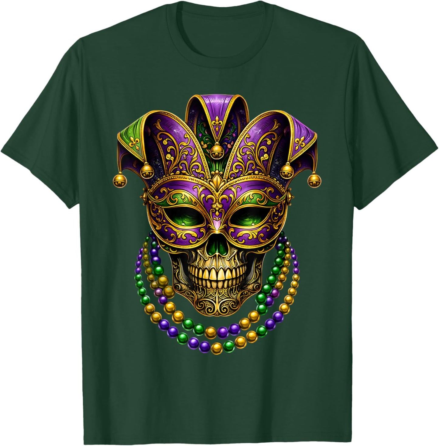 Mardi Gras Costume Sugar Skull Carnival Party Men Women Kids T-Shirt - T-Shirt | Forest