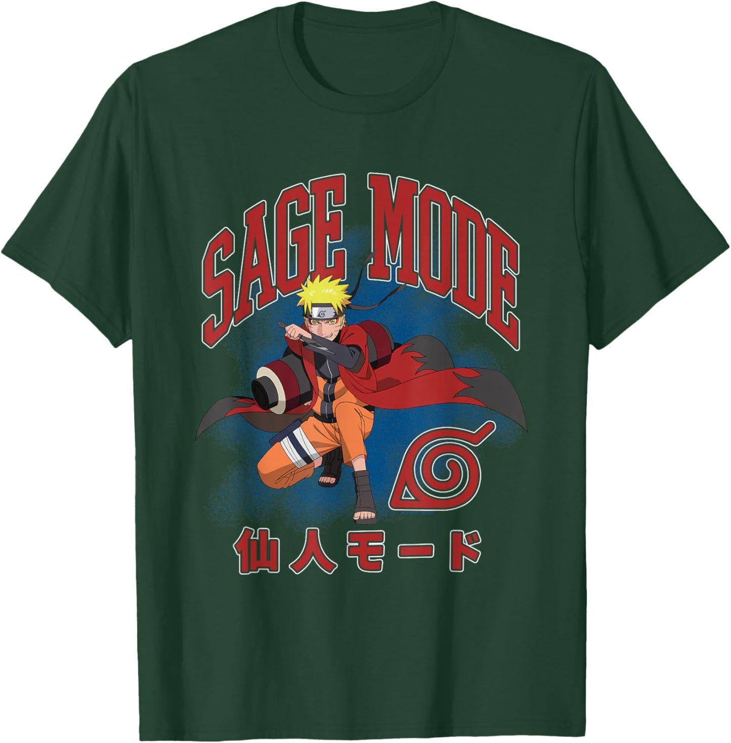 Naruto Shippuden Sage Mode Action Pose Burst Anime T-Shirt - T-Shirt | Forest