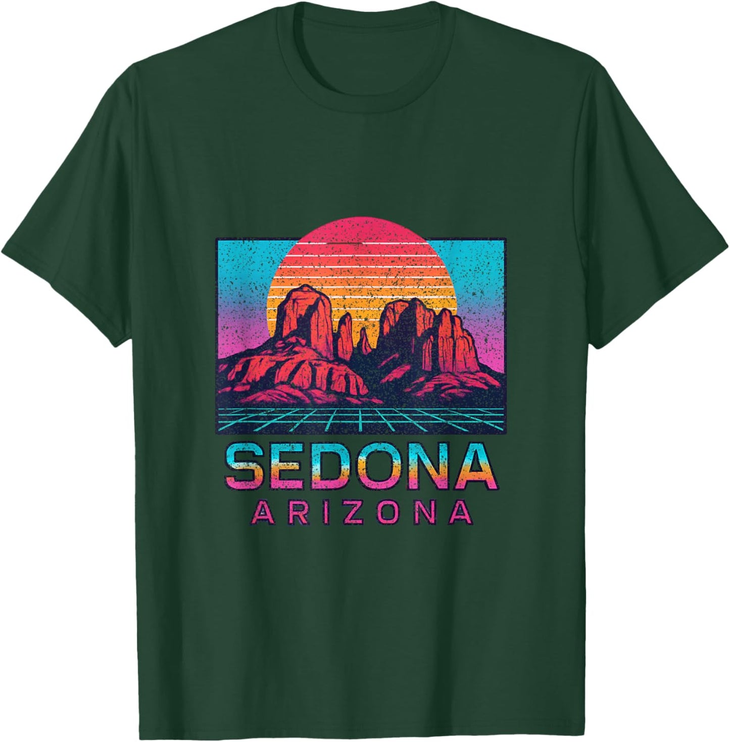 Sedona Arizona Retro Vintage Souvenir Hiking Mountains T-Shirt - T-Shirt | Forest