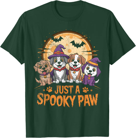 Funny Halloween Dog Ghost Costume Puppy Just A Spooky Paw T-Shirt - T-Shirt | Forest