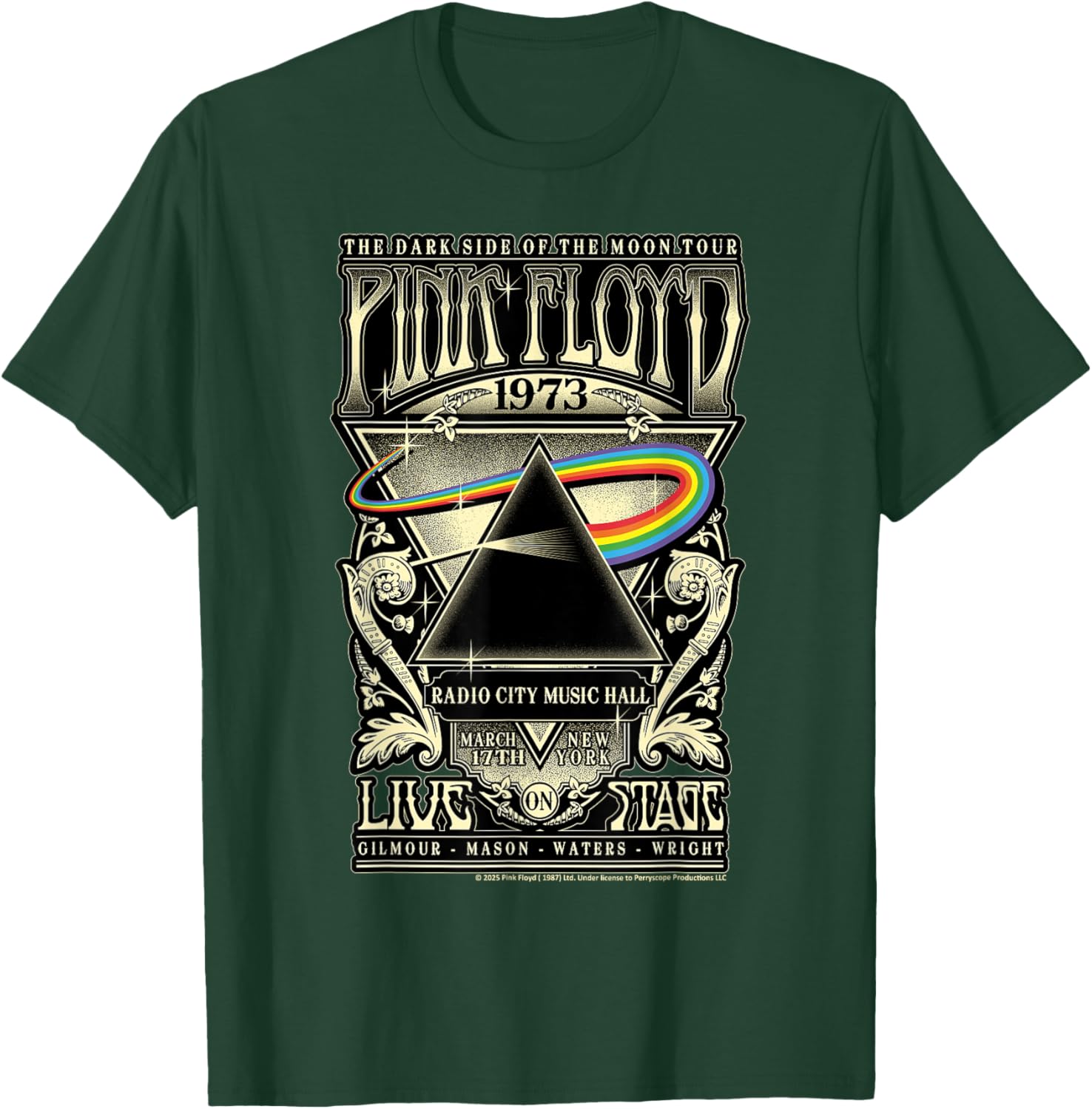 Pink Floyd 1973 Dark Side of The Moon Tour T-Shirt - T-Shirt | Forest
