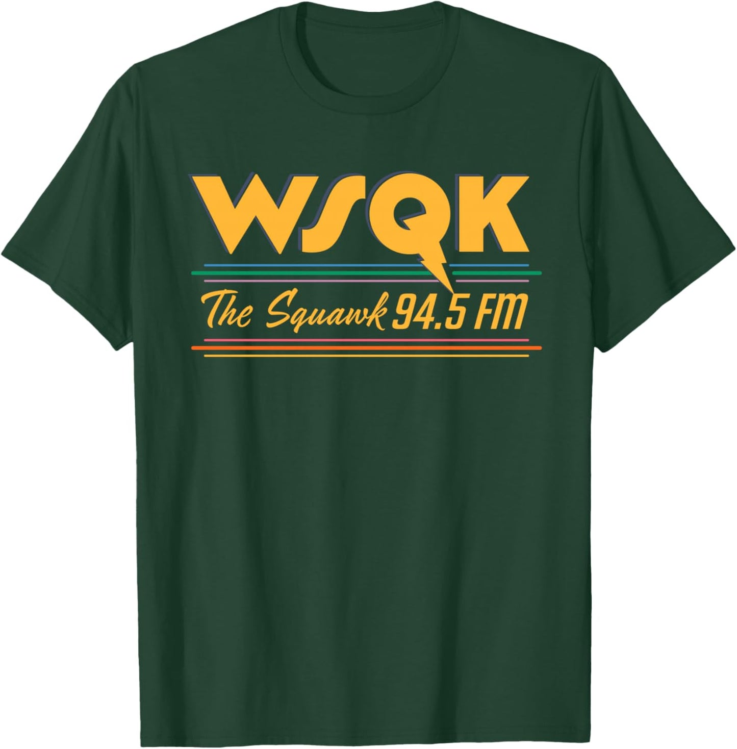 Stranger Things Season 5 WSQK The Squawk 94.5 FM Retro Logo T-Shirt - T-Shirt | Forest
