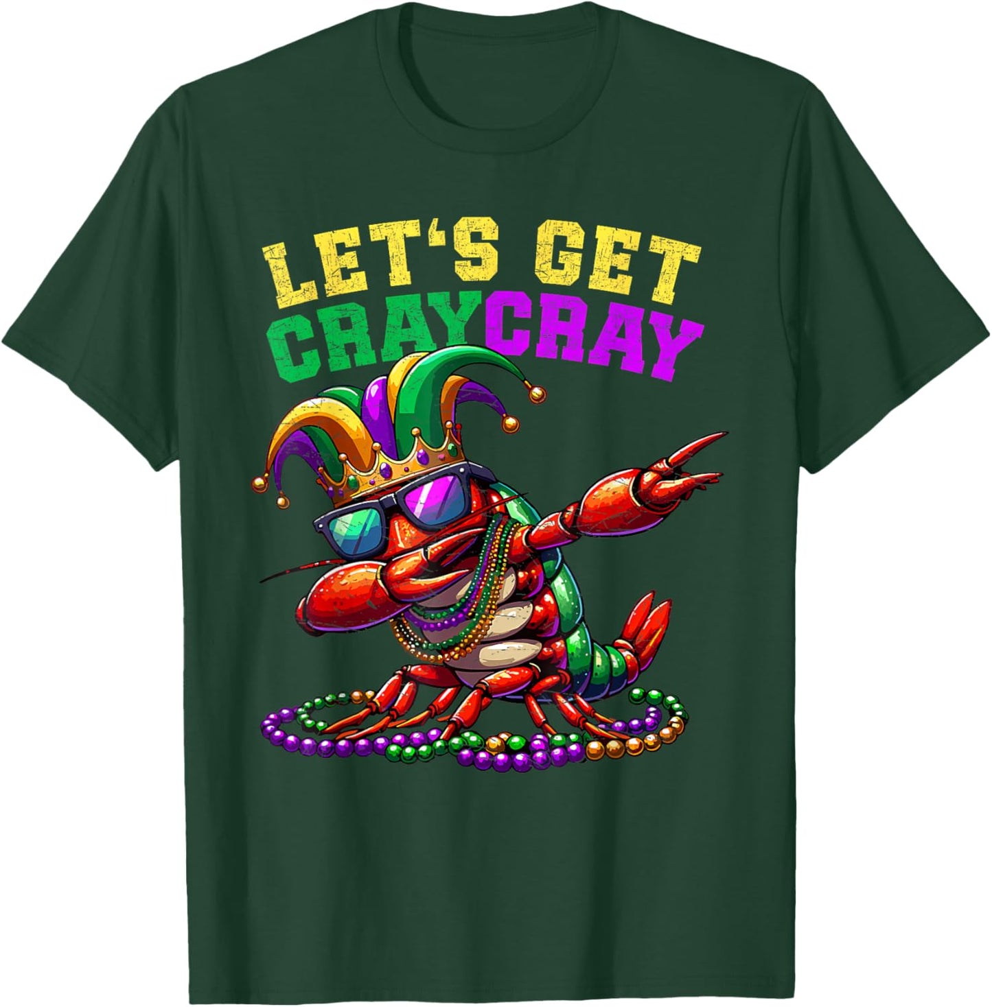 Dabbing Crawfish Costume Kids Boys Men Mardi Gras T-Shirt - T-Shirt | Forest