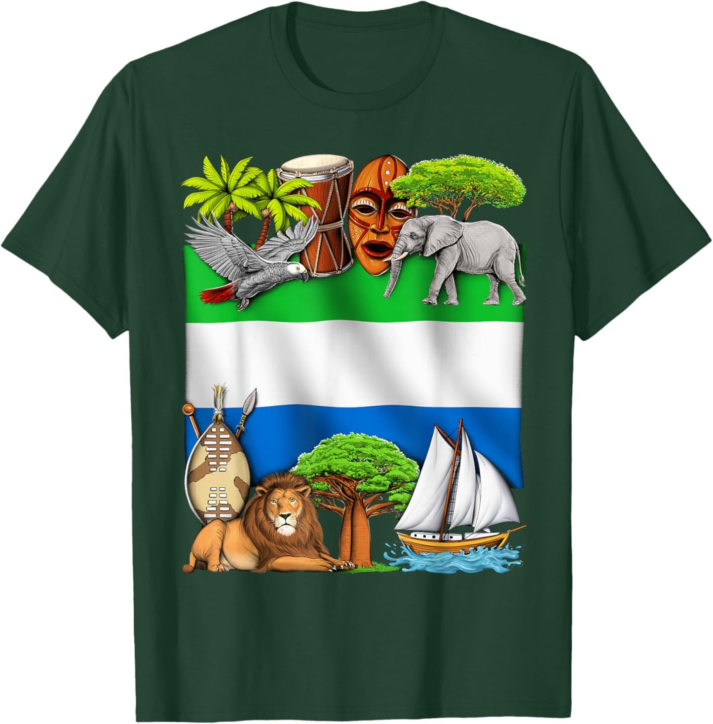 Sierra Leone Flag Sierra Leonean Roots Sierra Leonean Pride T-Shirt - T-Shirt | Forest