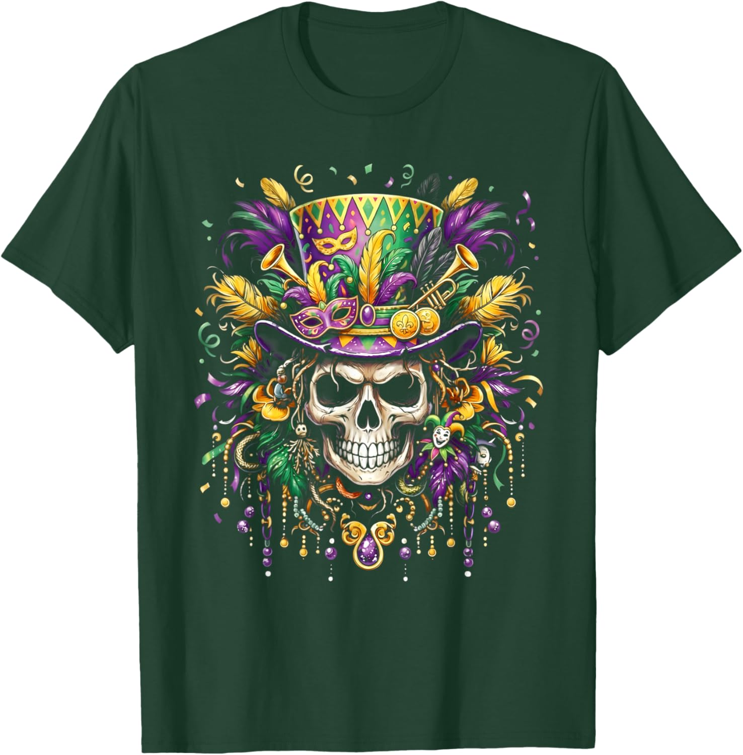 Mardi Gras Costume Sugar Skull Carnival New Orleans Trip T-Shirt - T-Shirt | Forest