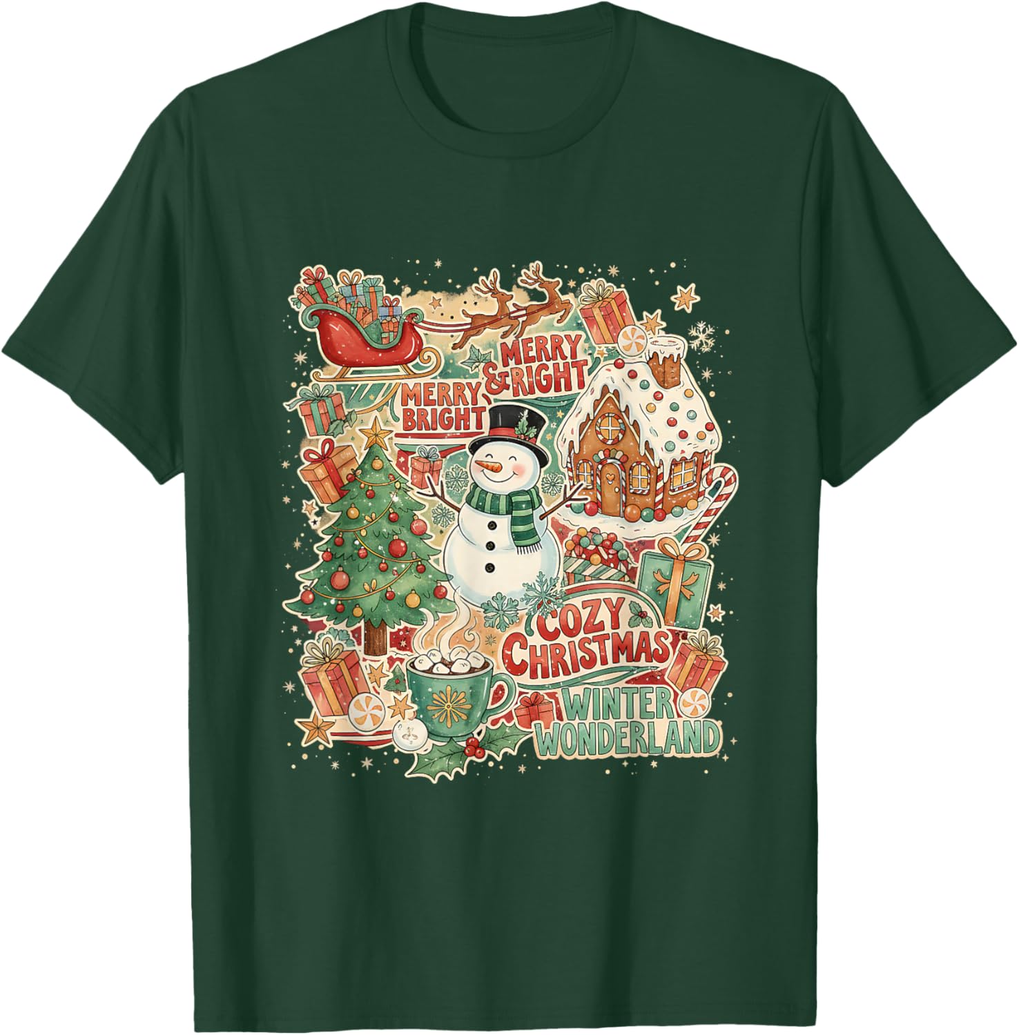 Cozy Christmas Winter Wonderland Holiday Design T-Shirt - T-Shirt | Forest