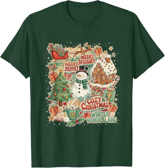 Cozy Christmas Winter Wonderland Holiday Design T-Shirt - T-Shirt | Forest
