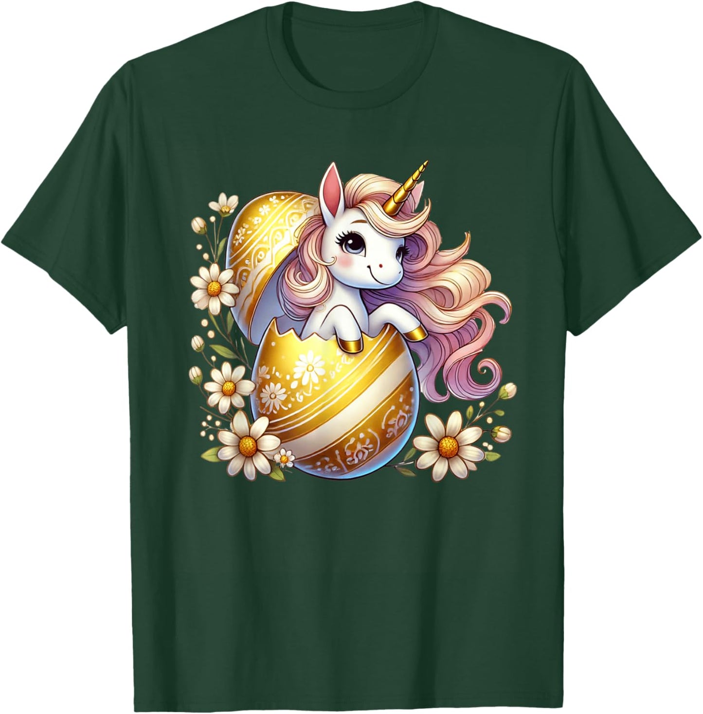 Easter Unicorn Shirt with Eggs Happy Easter Girls Kids Cute T-Shirt - T-Shirt | Forest