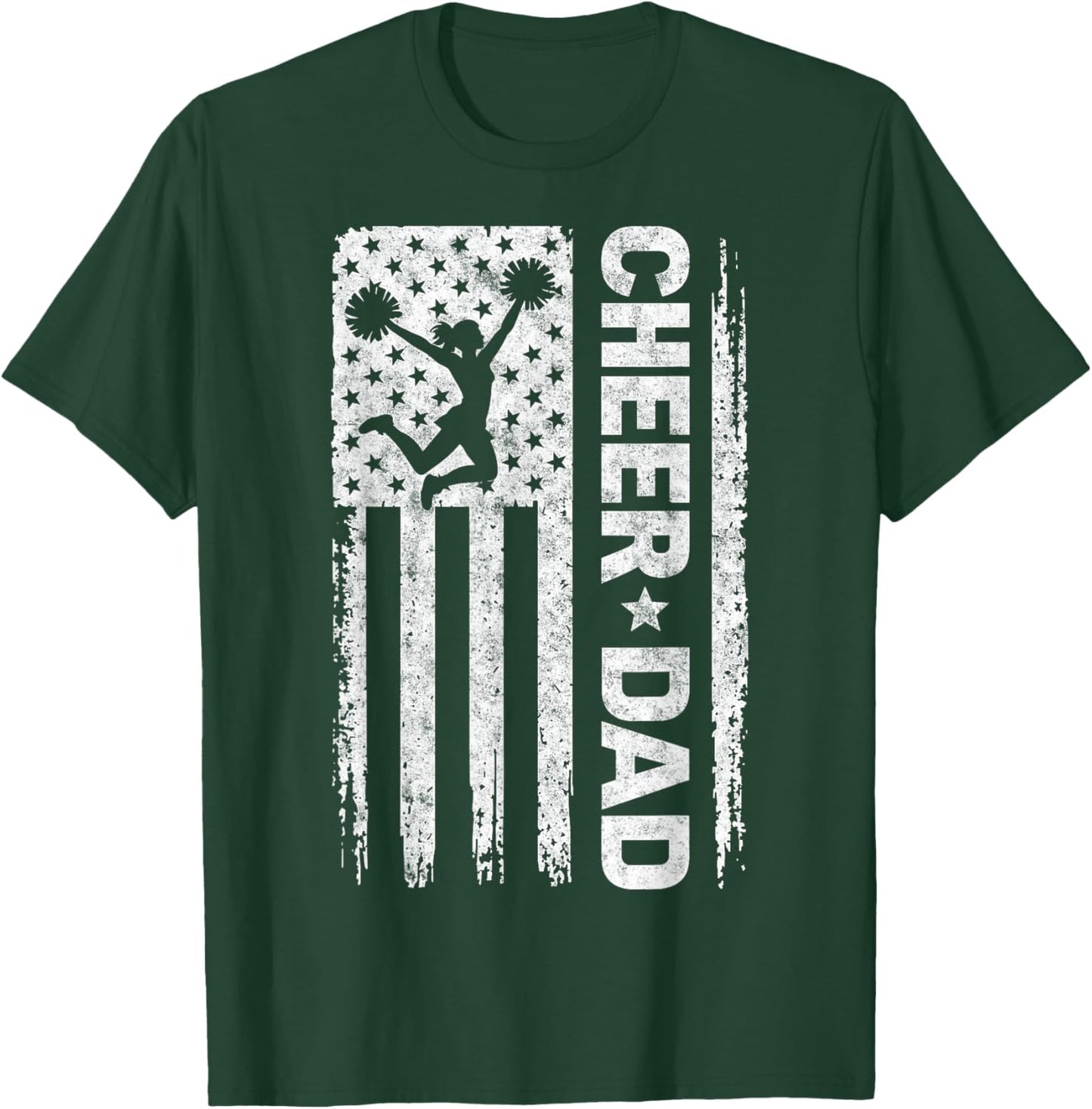 Cheer Dad Cheerleading Team Cheerleader Girl Fan Father T-Shirt - T-Shirt | Forest