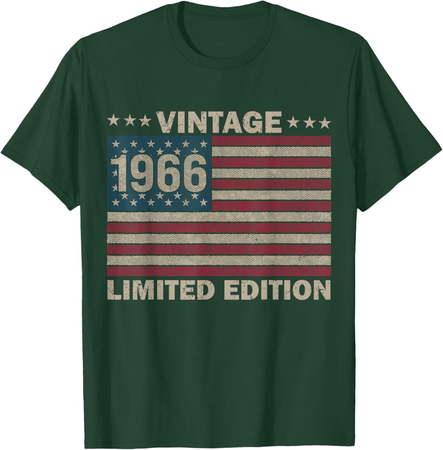 US Flag 60 Birthday American USA Men 60yr 1966 60th Birthday T-Shirt - T-Shirt | Forest