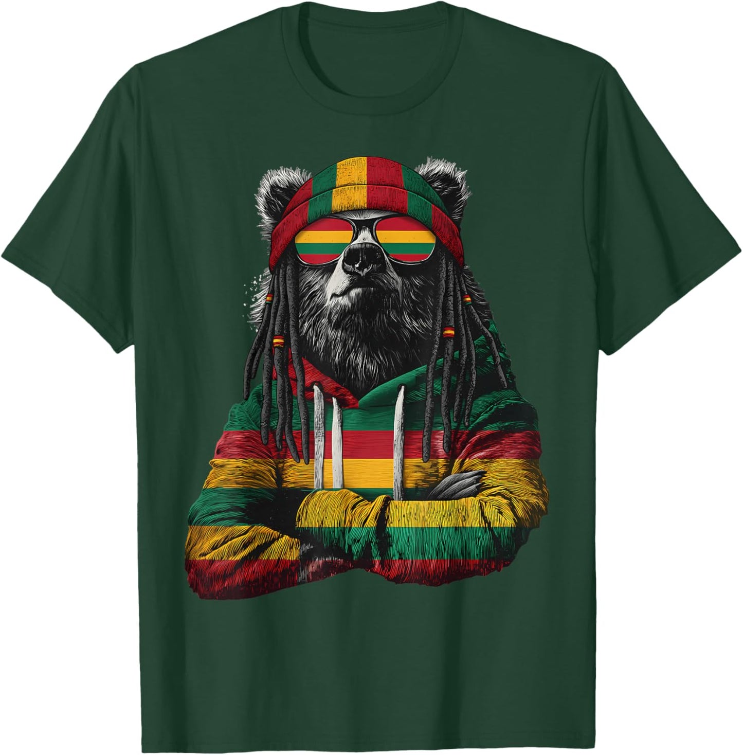 Rasta Reggae Music Jamaica Rastafari Roots Jamaican T-Shirt - T-Shirt | Forest
