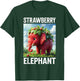 Strawberry Elephant Cute Whimsical Animal Art T-Shirt - T-Shirt | Forest