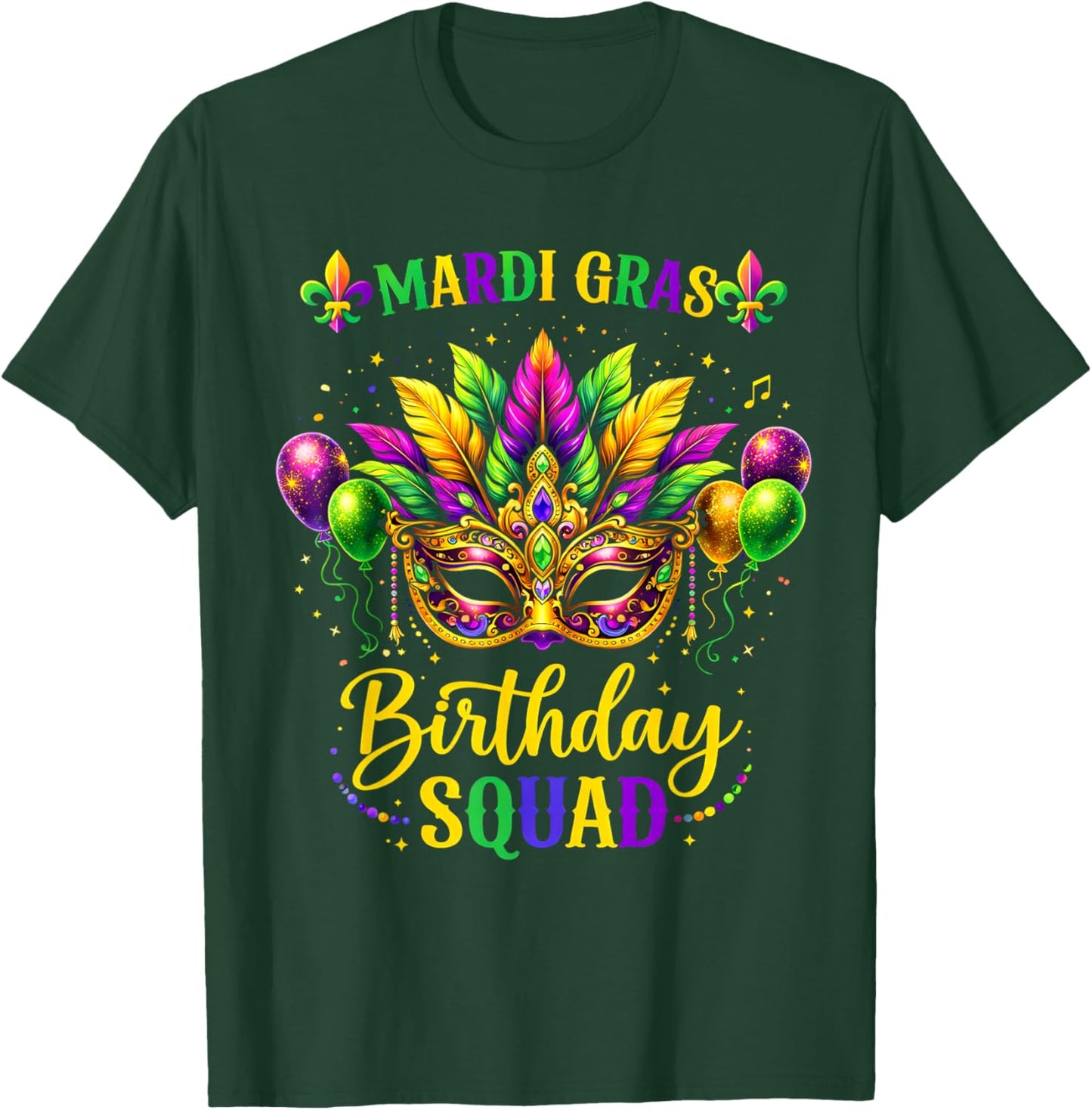Birthday Squad Mardi Gras Crew Party Girl Toddler Boys T-Shirt - T-Shirt | Forest