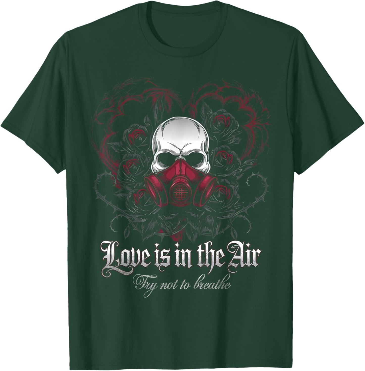 Valentine Skull Gas Mask Love Romance T-Shirt - T-Shirt | Forest