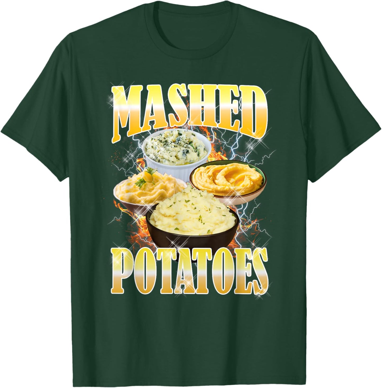 Thanksgiving Mashed Potatoes Bootleg 90's Rap Rock Vintage T-Shirt - T-Shirt | Forest