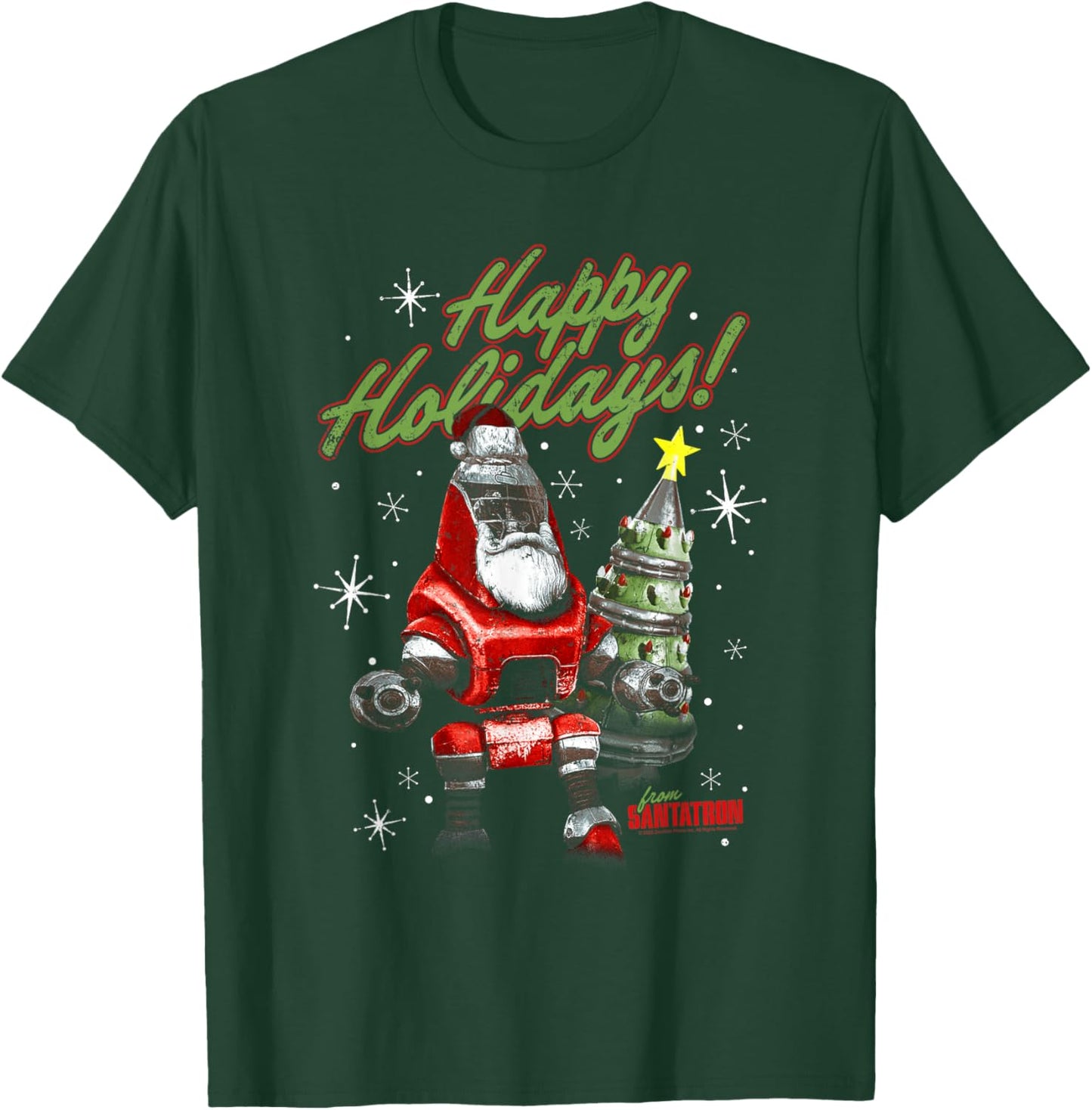 Fallout Happy Holidays from Santatron Christmas Video Game T-Shirt - T-Shirt | Forest