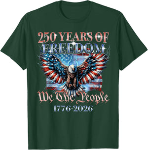 We The People USA 250 Years 1776 2026 Eagle US Flag Men Boys T-Shirt - T-Shirt | Forest