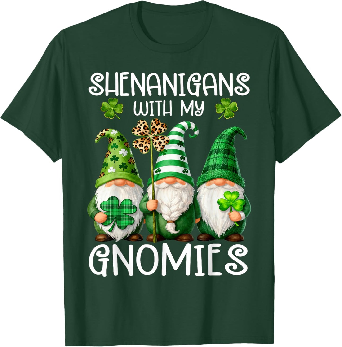 St Patricks Day Shenanigans with My Gnomies Leopard Women T-Shirt - T-Shirt | Forest