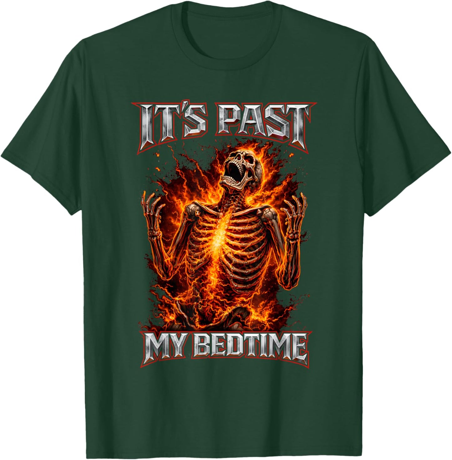 It's Past My Bedtime Funny Skeleton Meme Ironic Sleepy Tired T-Shirt - T-Shirt | Forest