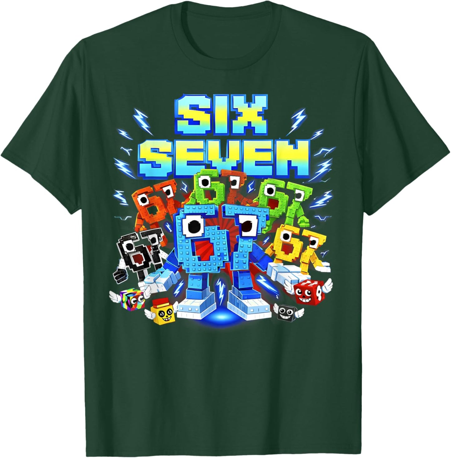 Six Seven Brainrot Birthday Boy Funny Gifts for Boys Kids T-Shirt - T-Shirt | Forest