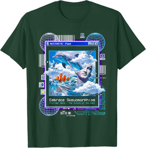 Frutiger Aero Skeuomorphism Vaporwave Aesthetic Glitch Art T-Shirt - T-Shirt | Forest