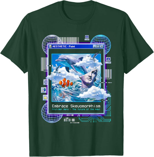 Frutiger Aero Skeuomorphism Vaporwave Aesthetic Glitch Art T-Shirt - T-Shirt | Forest