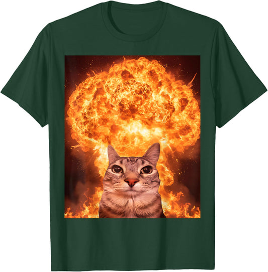 Funny Cat Meme Boys Girls Kids Women Men Teens Silly Graphic T-Shirt - T-Shirt | Forest