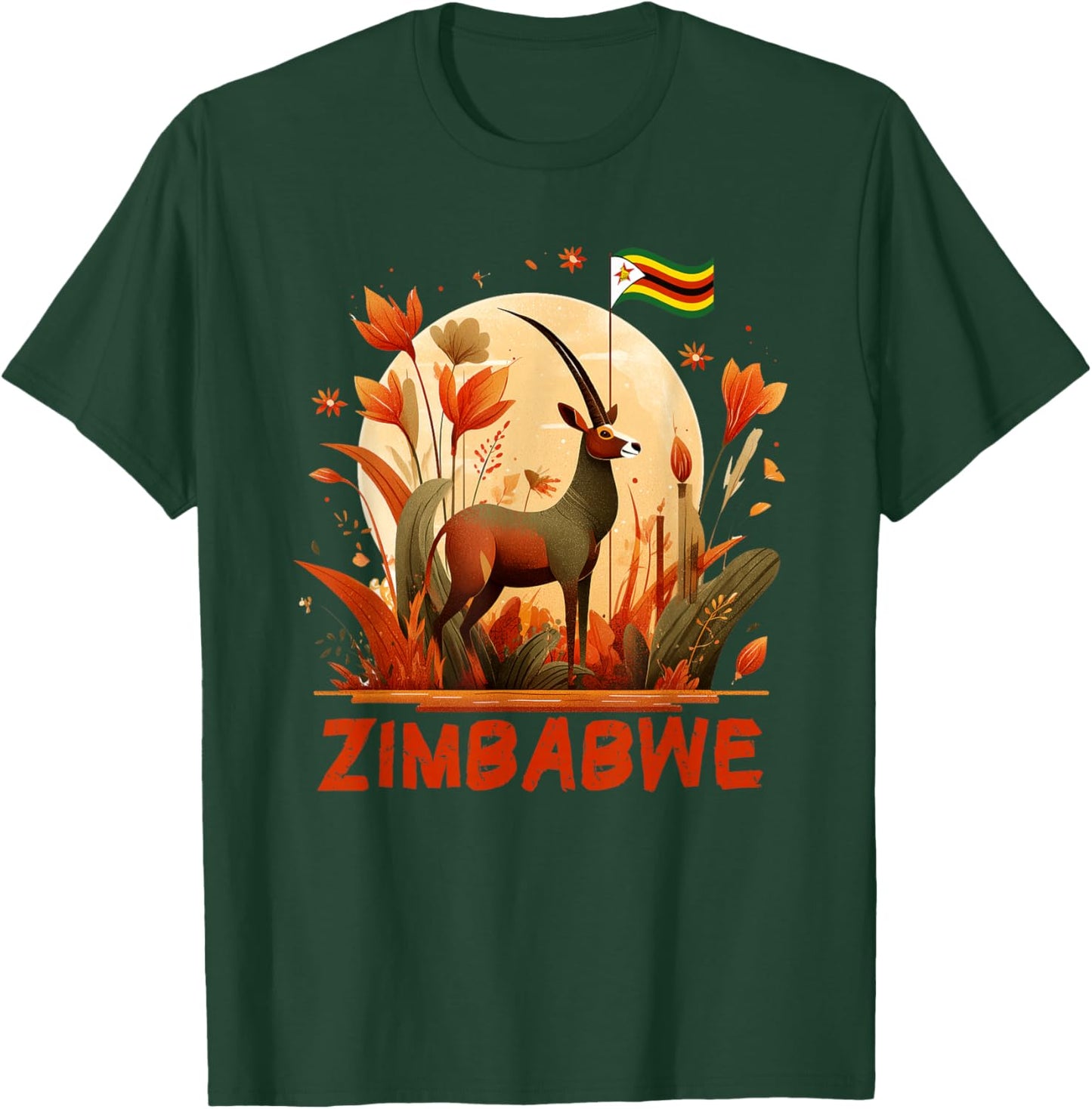 Cool Zimbabwean Gazelle Costume for Zimbabwe Lovers T-Shirt - T-Shirt | Forest