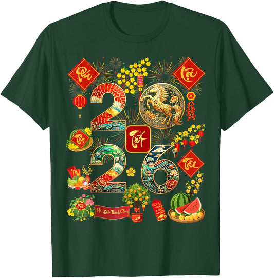 Vietnamese Lunar New Year - TET Viet 2026 Year of The Horse T-Shirt - T-Shirt | Forest