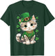 St Patricks Day Cat Leprechaun Hat Shamrock Saint Pattys Day T-Shirt - T-Shirt | Forest
