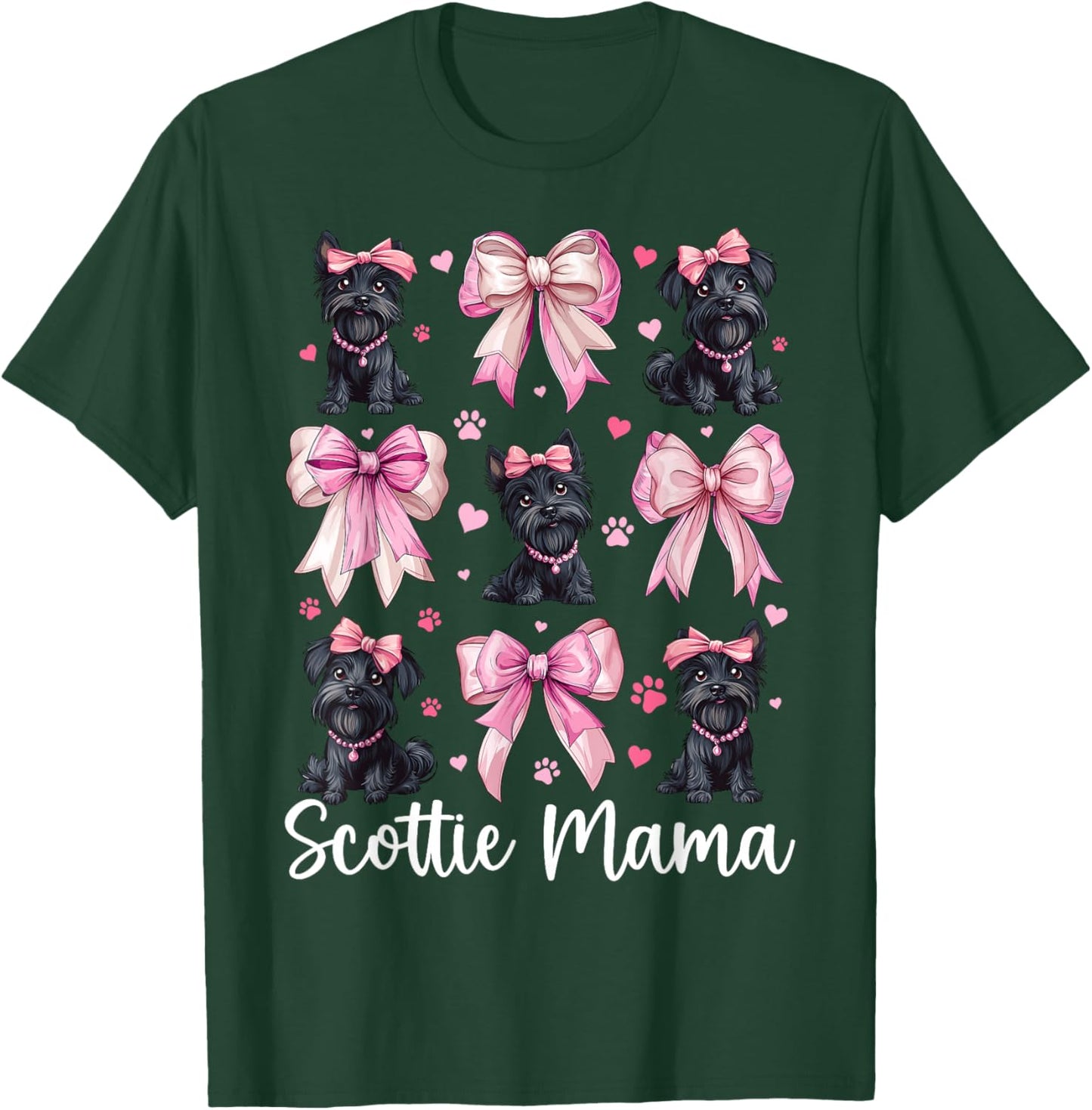 Scottie Mama Mom Scottish Terrier Dog Mother's Day Coquette T-Shirt - T-Shirt | Forest