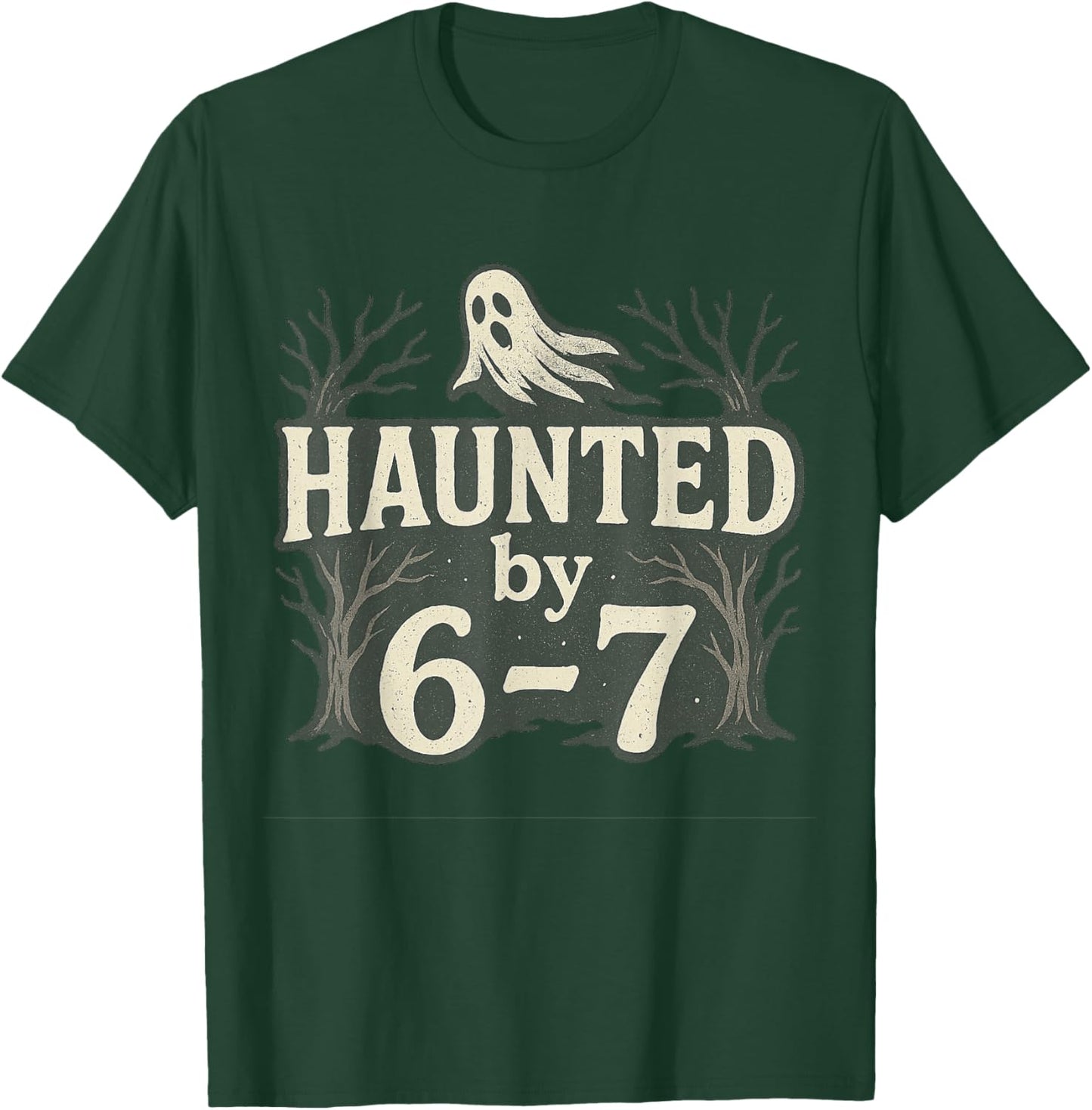 67 Meme Halloween Haunted Ghost - Six Seven Gen Alpha Z T-Shirt - T-Shirt | Forest