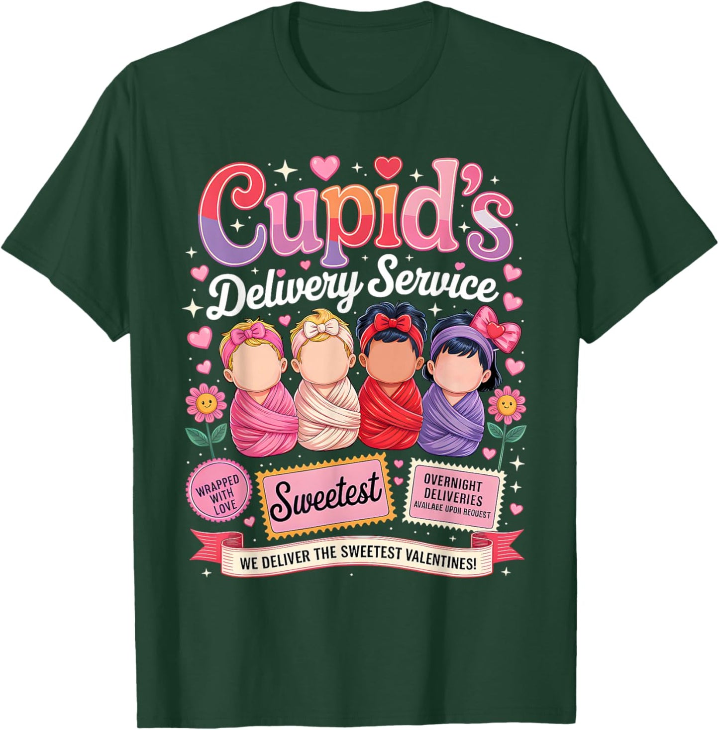 Nurse Valentine Cupid's Delivery Service Labor and Delivery T-Shirt - T-Shirt | Forest
