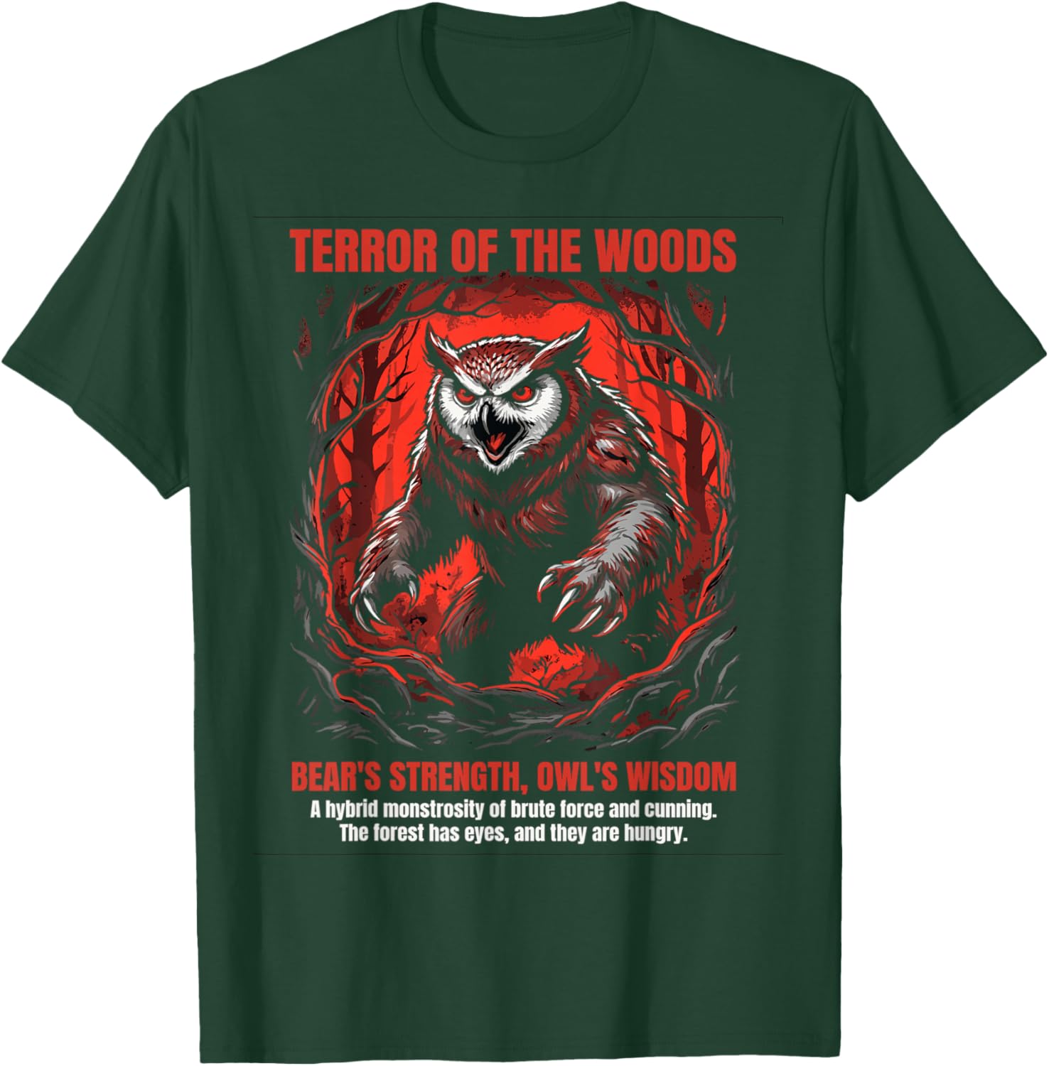 Owlbear Forest Guardian Tabletop Dark RPG Fantasy Gamer T-Shirt - T-Shirt | Forest