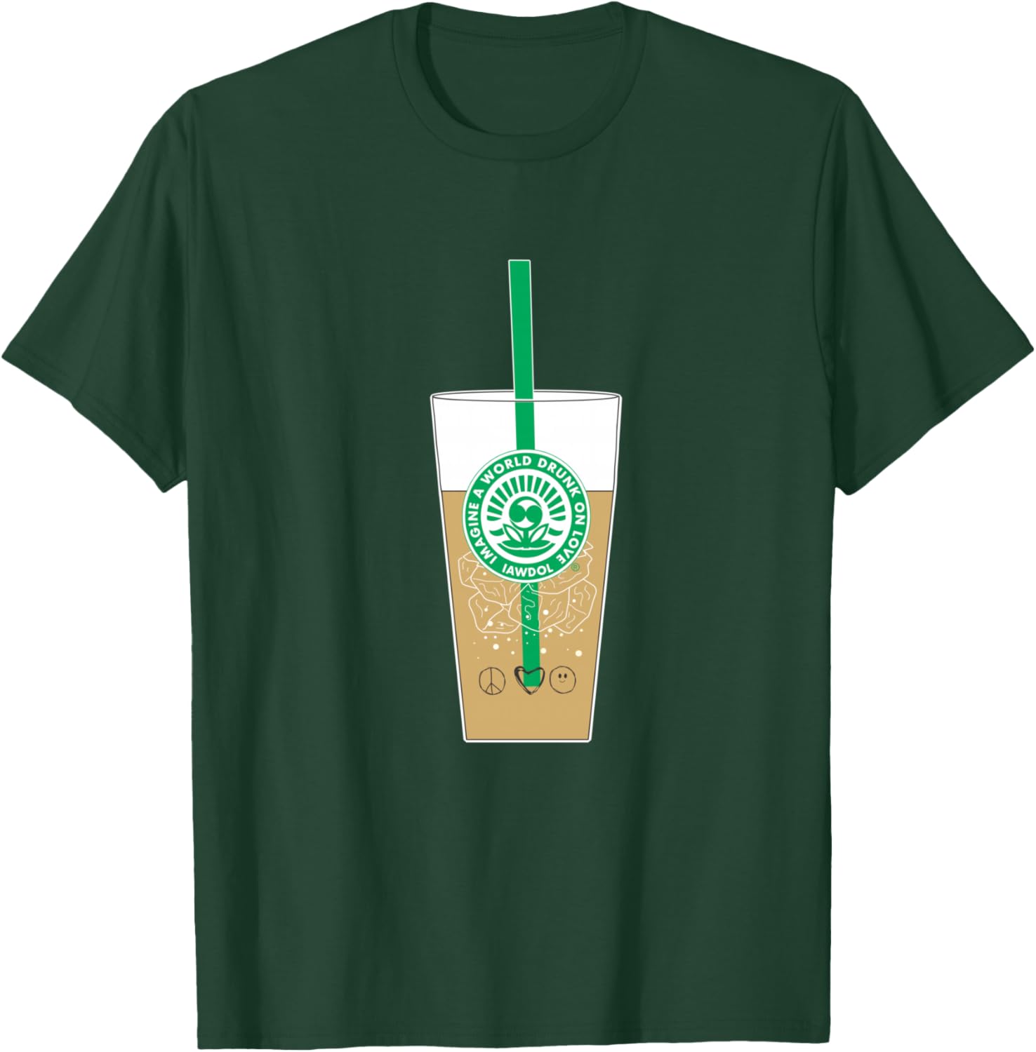 IAWDOL Logo on Iced Coffee T-Shirt - T-Shirt | Forest