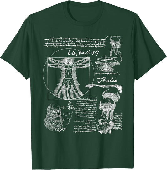 Leonardo da Vinci The Vitruvian Man T-Shirt - T-Shirt | Forest