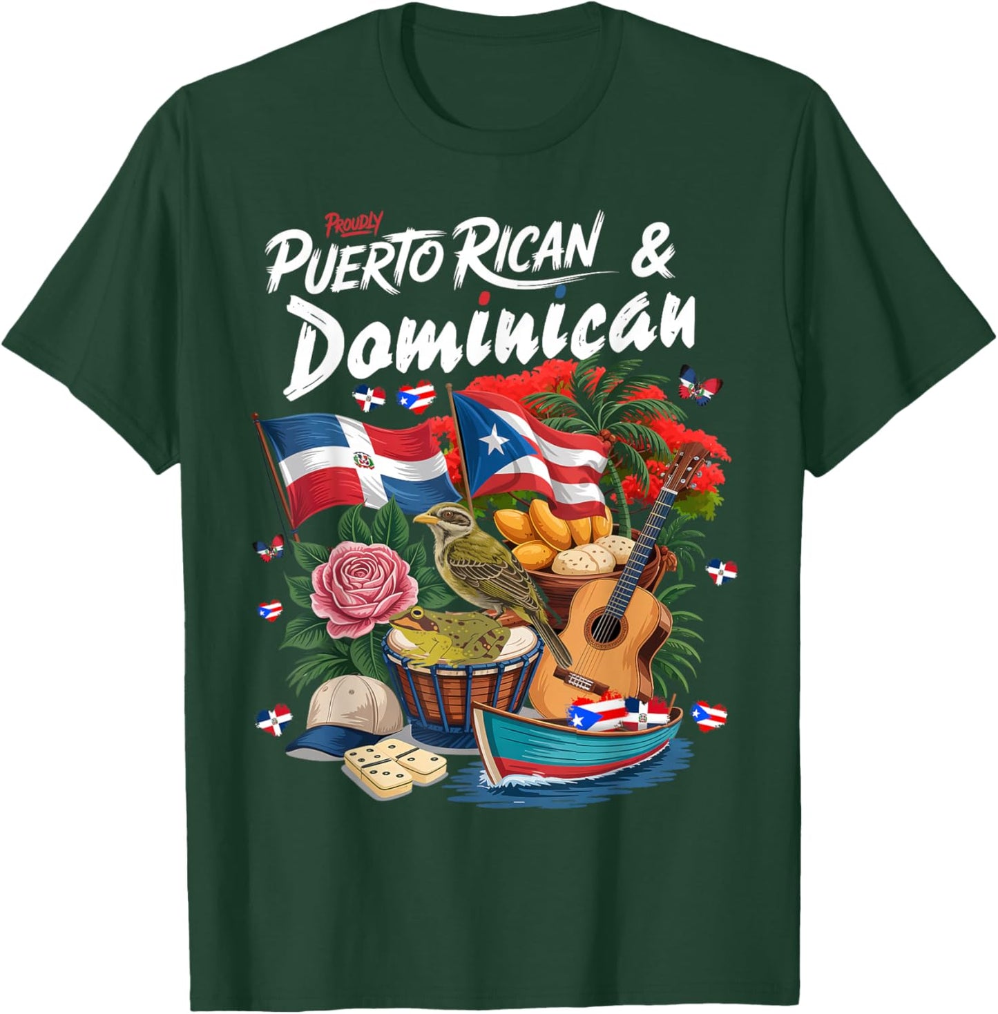 Dominican & Puerto Rican Flag Outfit Idea for Kids Dominican T-Shirt - T-Shirt | Forest