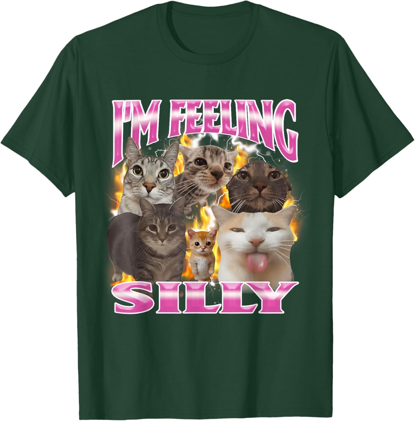 I'm Feeling Silly Funny Cat Meme Bootleg T-Shirt - T-Shirt | Forest