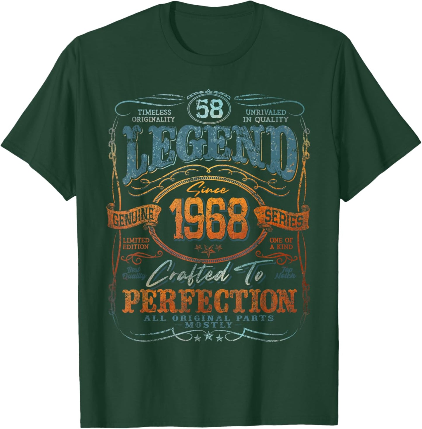 Vintage 1968 Limited Edition Shirt 58 Year Old 58th Birthday T-Shirt - T-Shirt | Forest